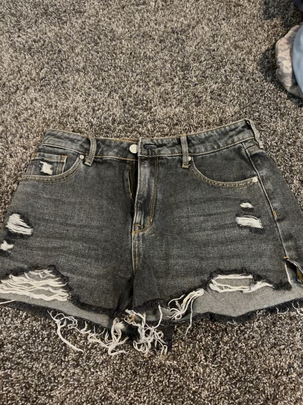 PacSun Black Distressed High-Rise Denim Cutoff Shorts